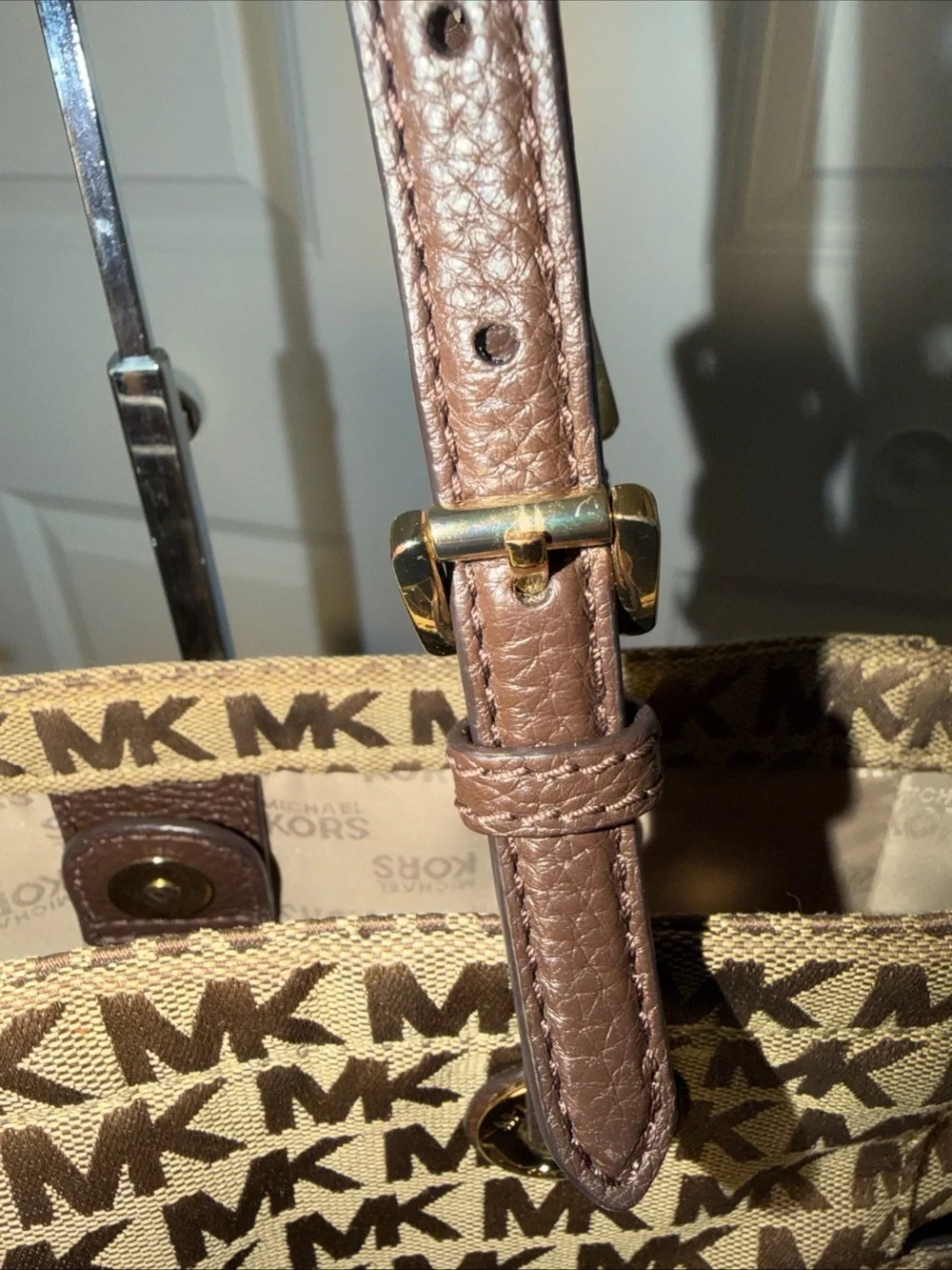 Michael Kors Tan and Brown Logo Tote